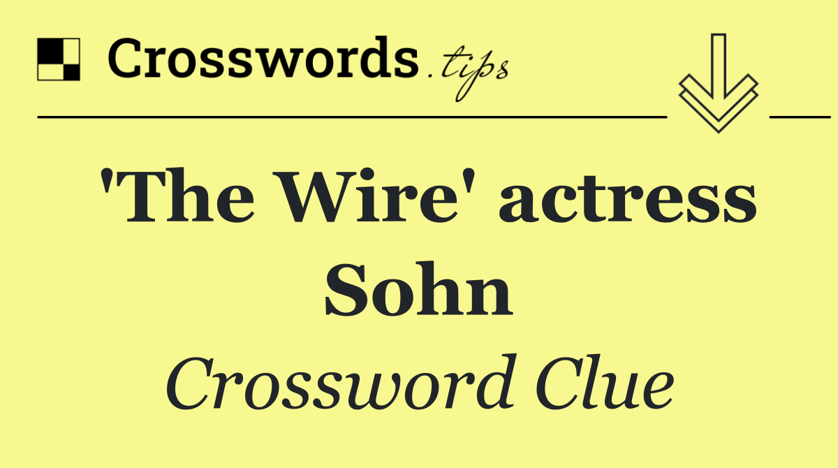 'The Wire' actress Sohn