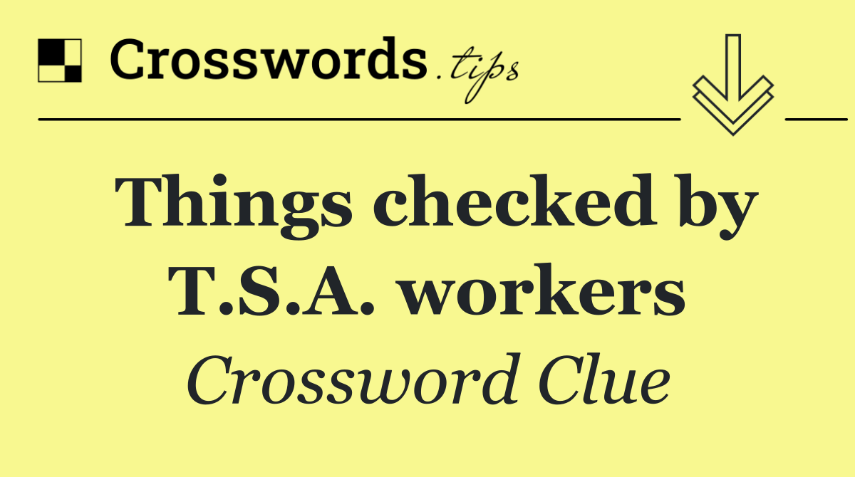 Things checked by T.S.A. workers