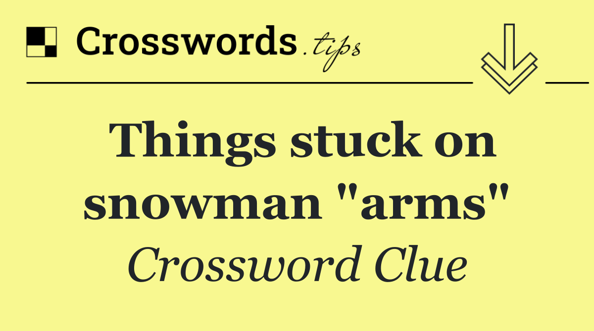 Things stuck on snowman "arms"