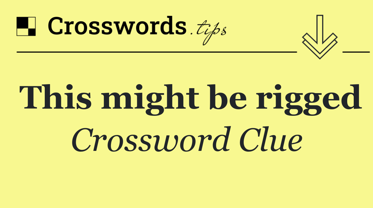 This might be rigged