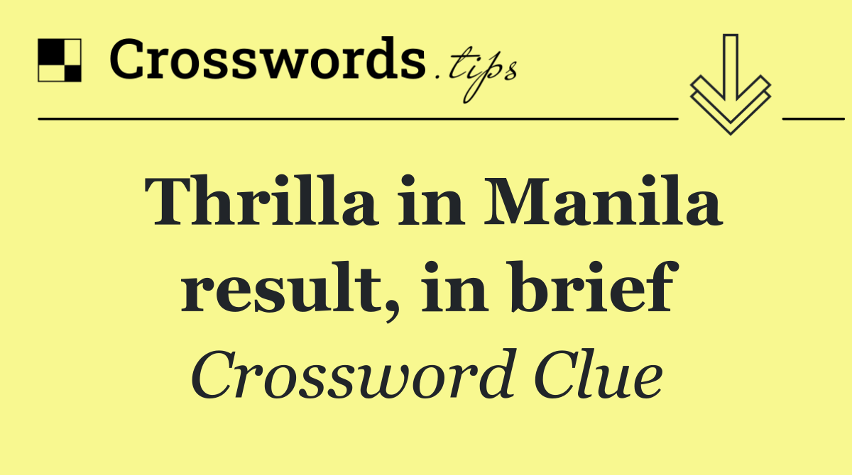 Thrilla in Manila result, in brief