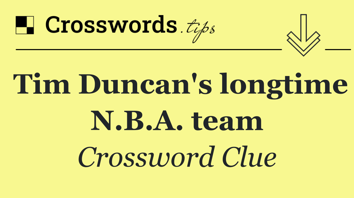 Tim Duncan's longtime N.B.A. team