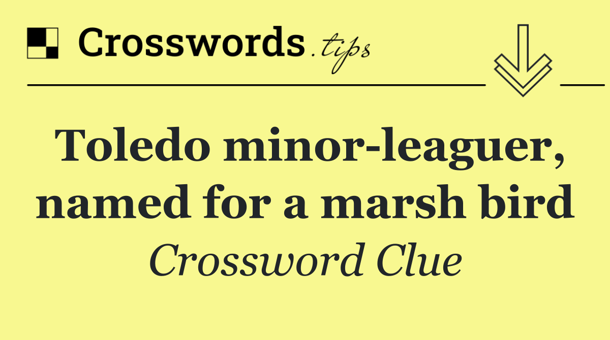 Toledo minor leaguer, named for a marsh bird