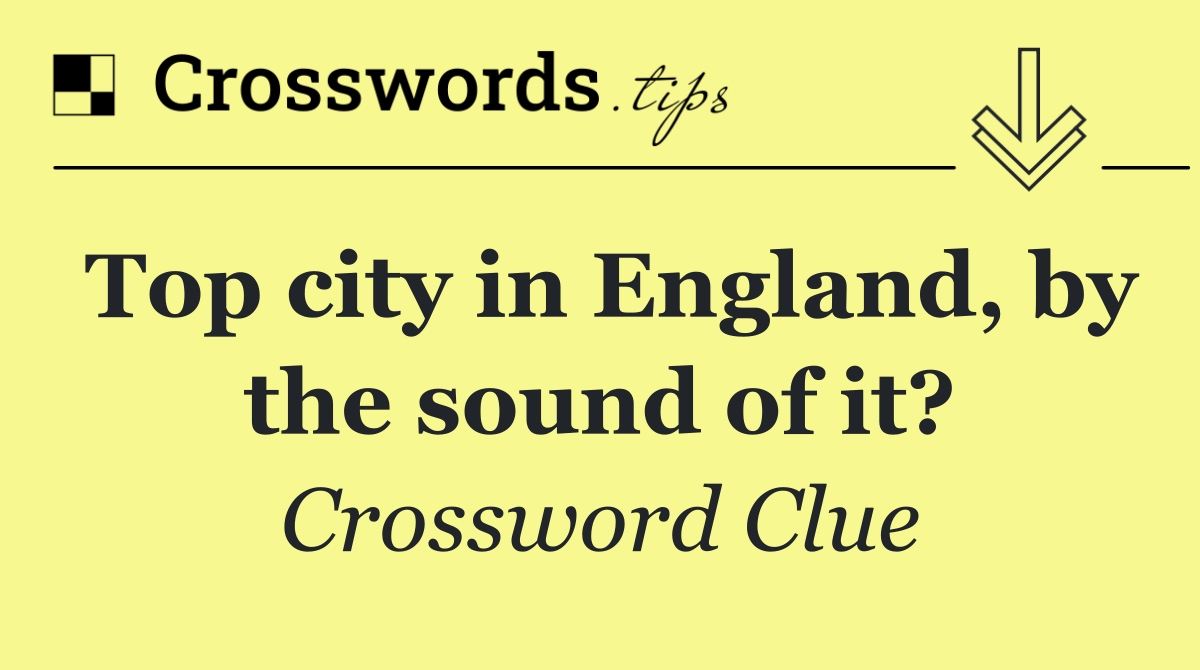 Top city in England, by the sound of it?