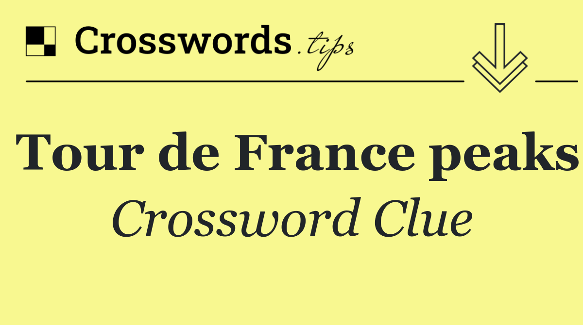 Tour de France peaks