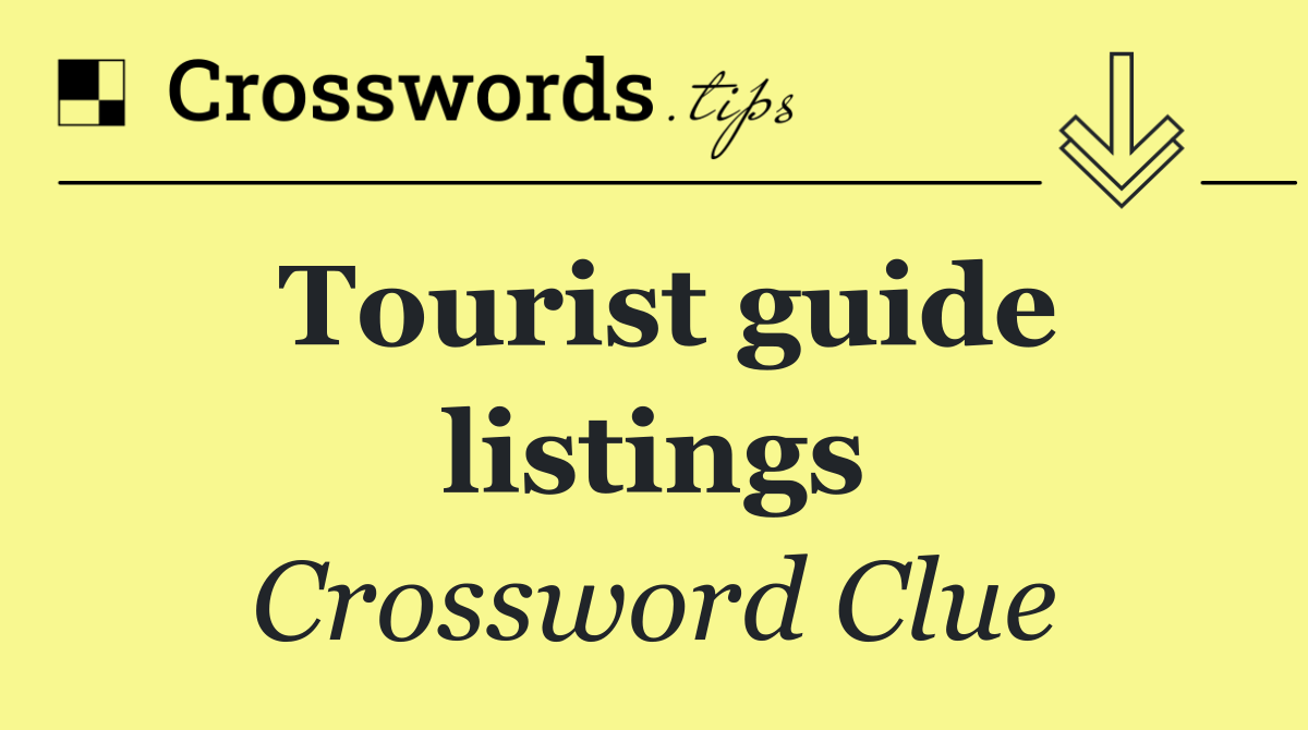 Tourist guide listings