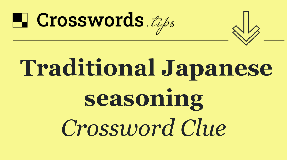 Traditional Japanese seasoning