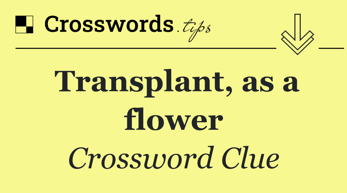 Transplant, as a flower