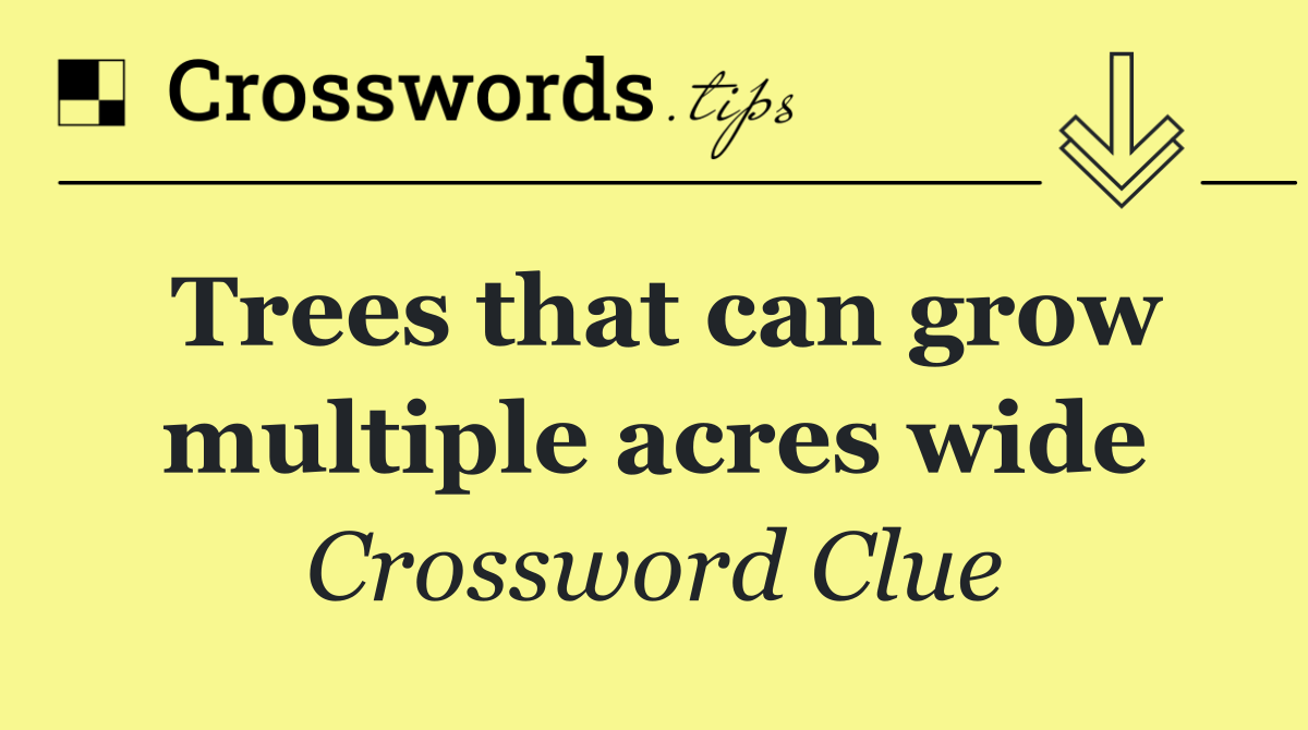 Trees that can grow multiple acres wide