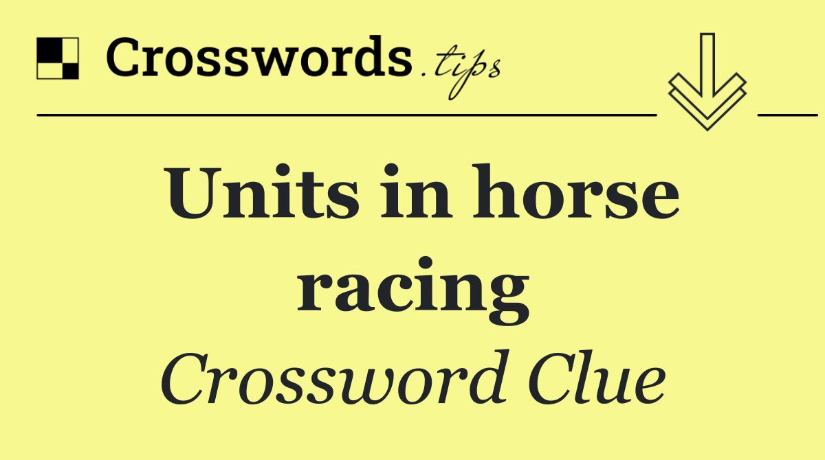 Units in horse racing