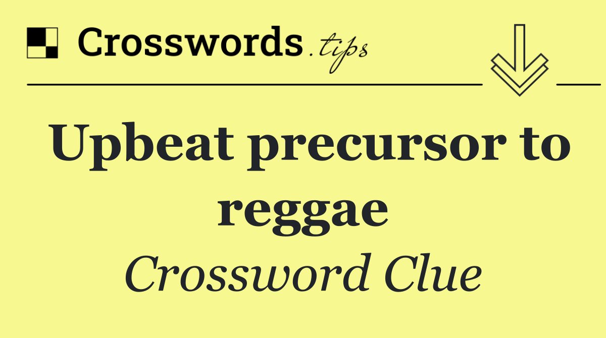 Upbeat precursor to reggae