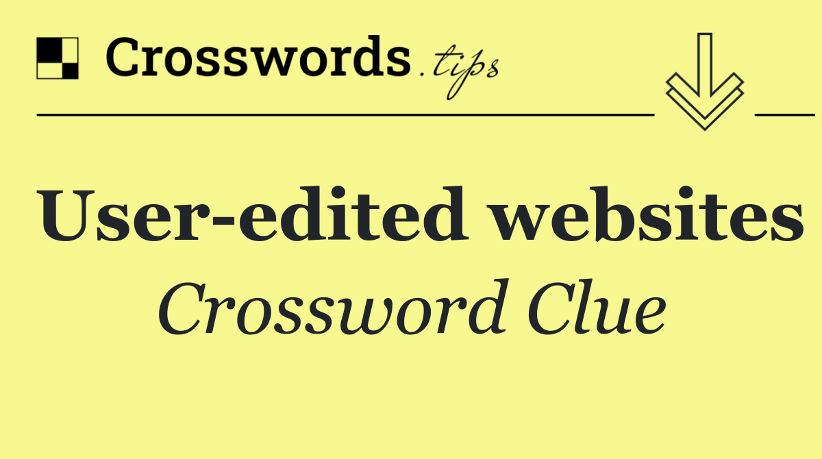 User edited websites