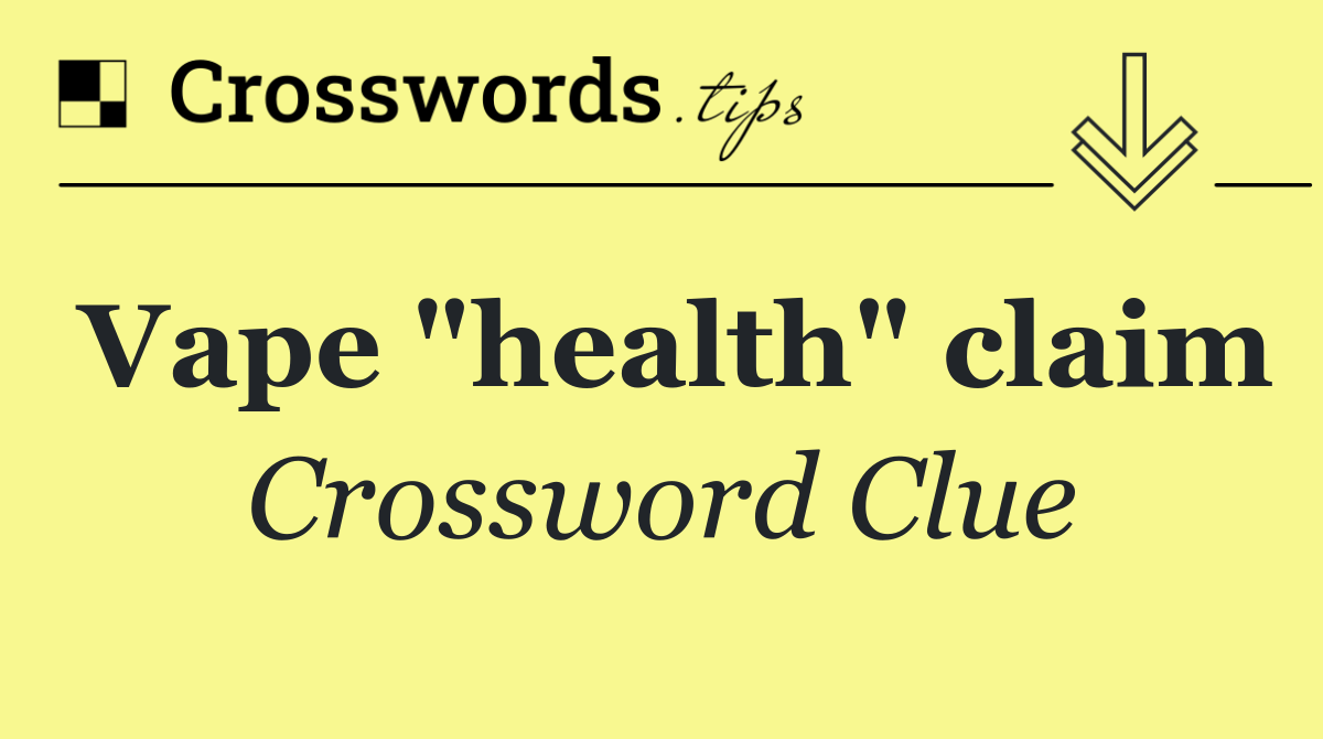 Vape "health" claim