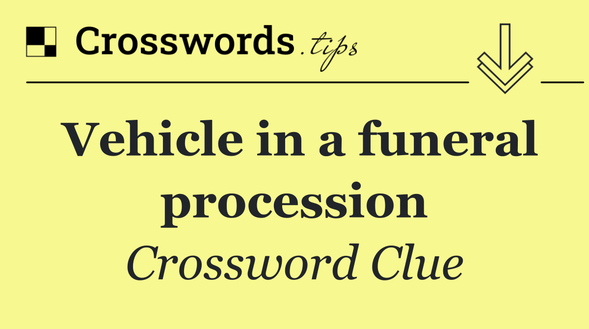 Vehicle in a funeral procession