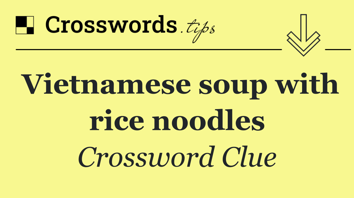 Vietnamese soup with rice noodles