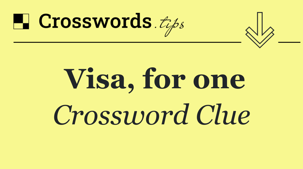 Visa, for one