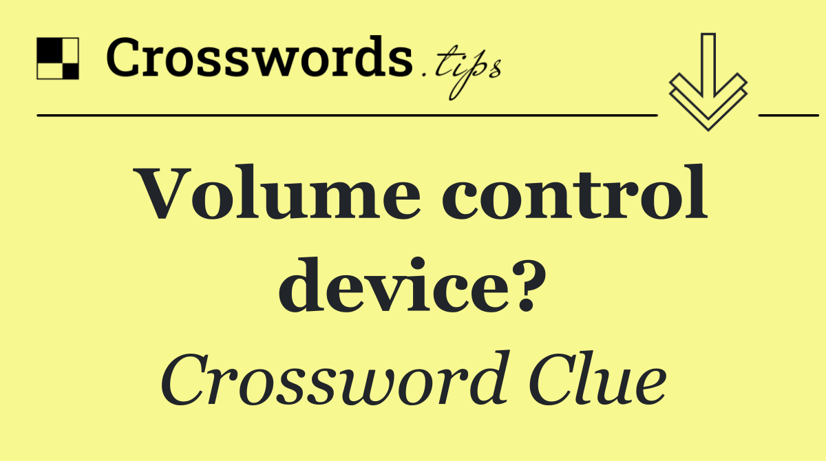 Volume control device?