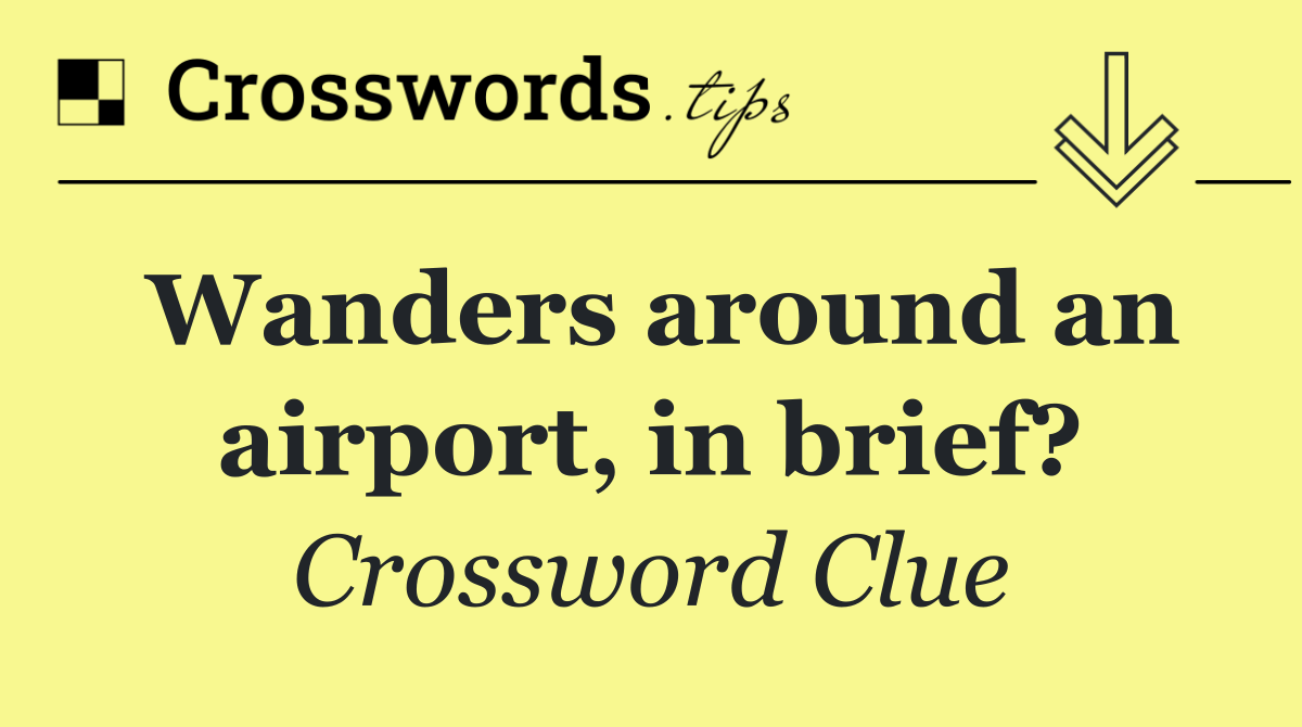Wanders around an airport, in brief?