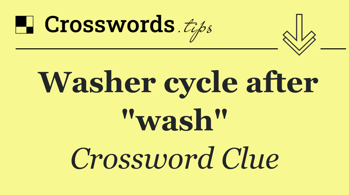 Washer cycle after "wash"
