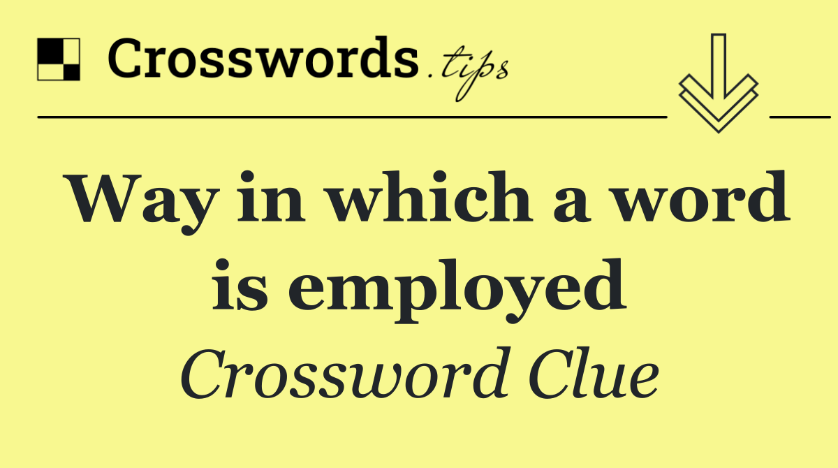 Way in which a word is employed