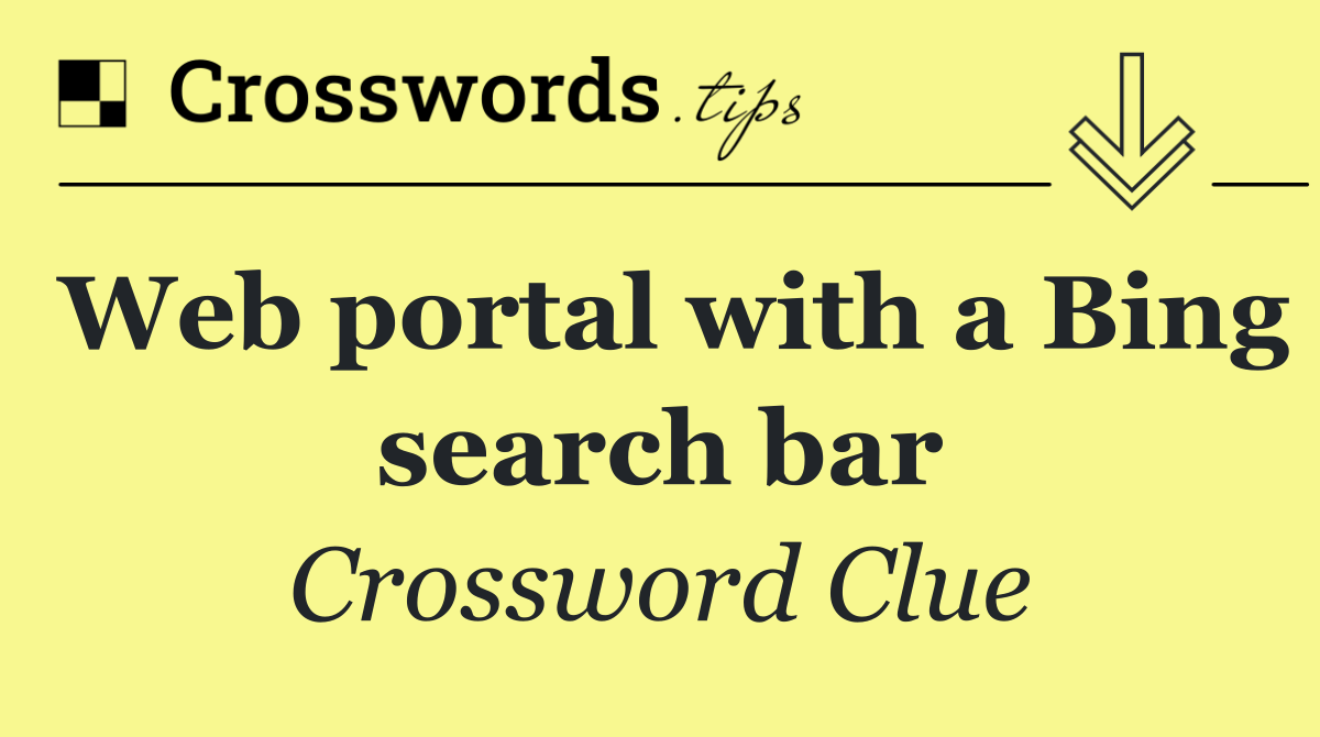 Web portal with a Bing search bar