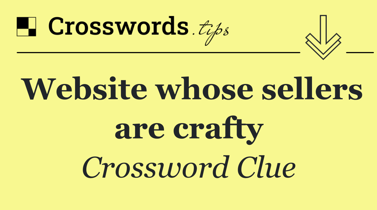 Website whose sellers are crafty