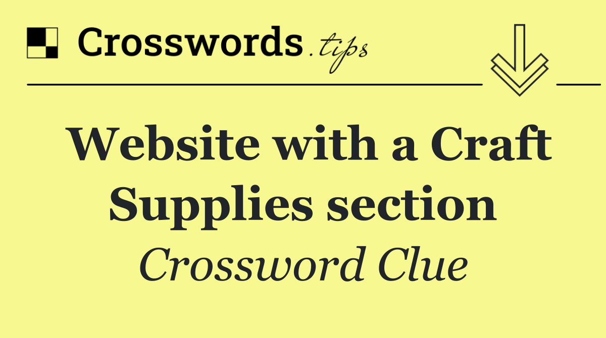 Website with a Craft Supplies section