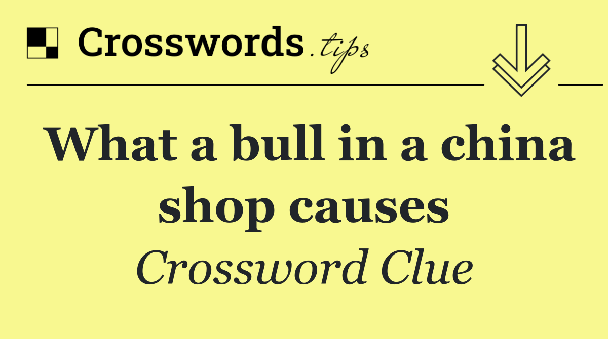 What a bull in a china shop causes