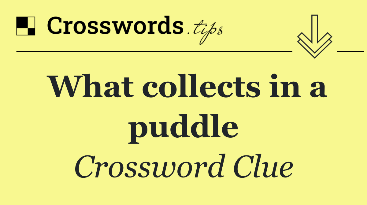 What collects in a puddle