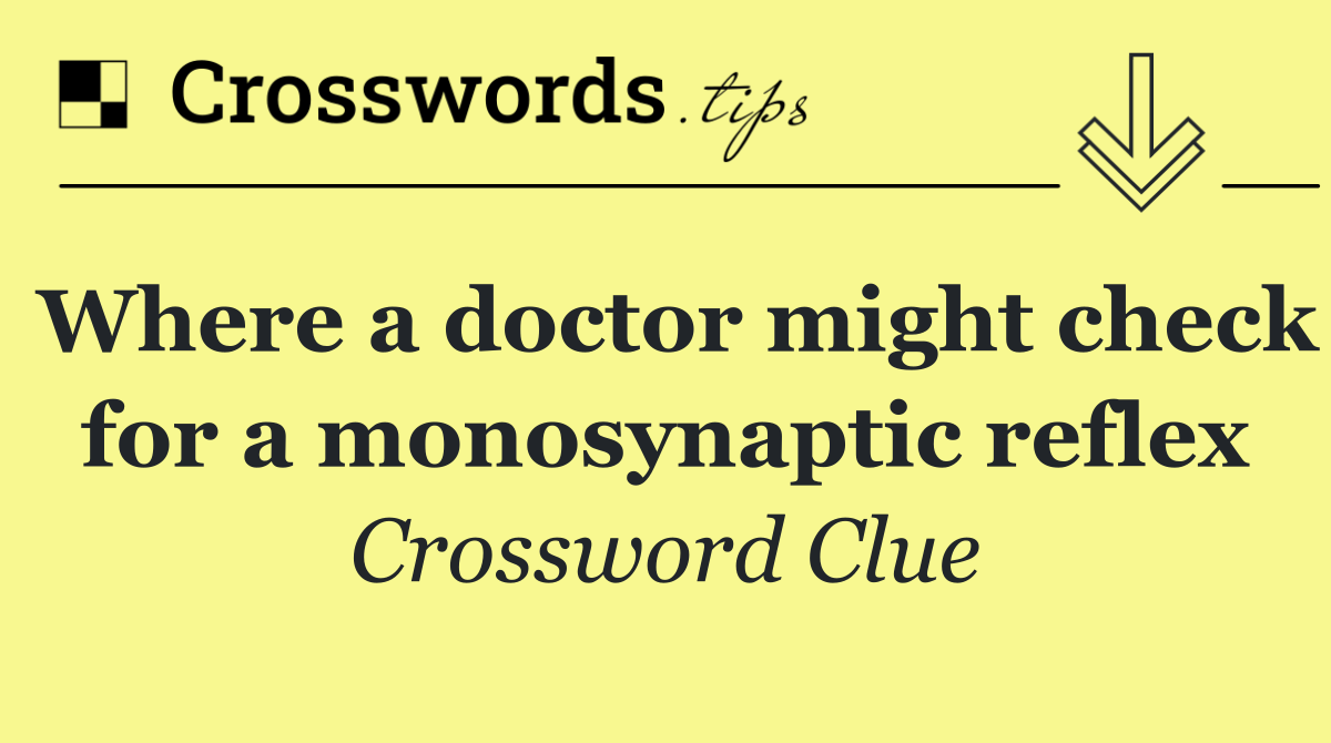 Where a doctor might check for a monosynaptic reflex