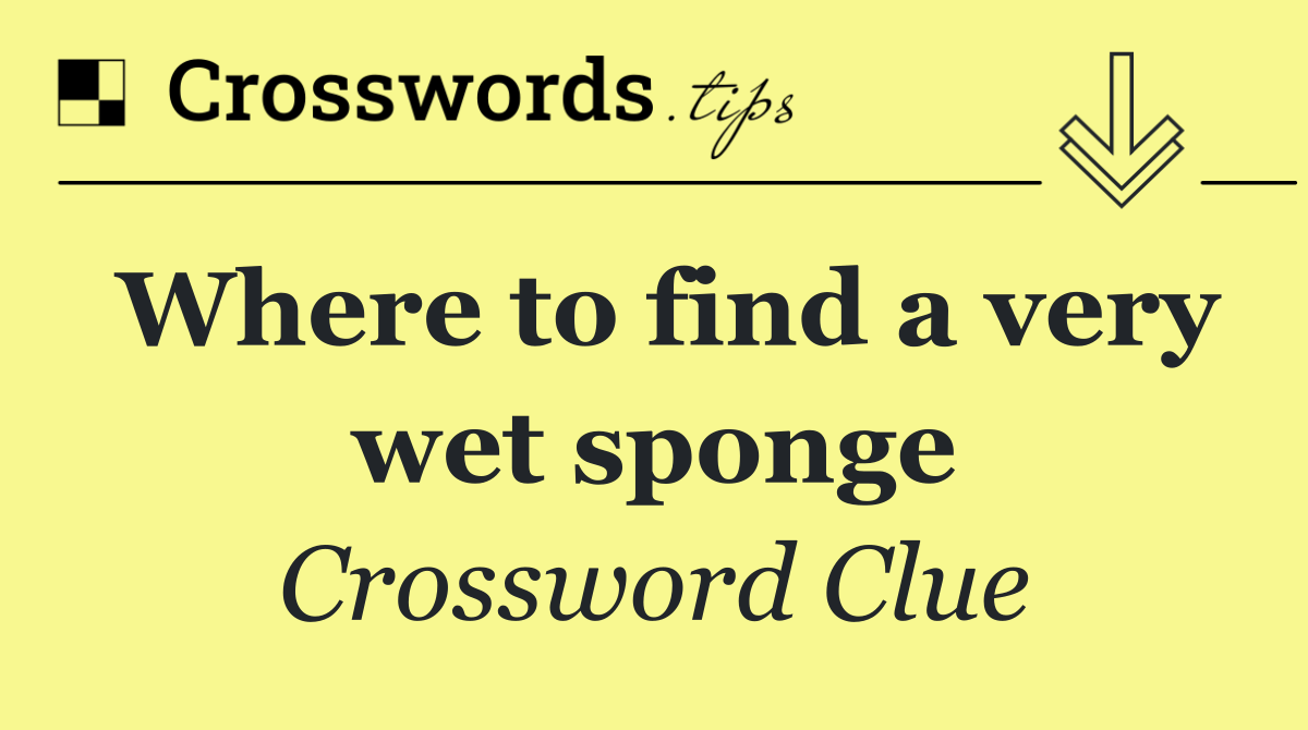 Where to find a very wet sponge