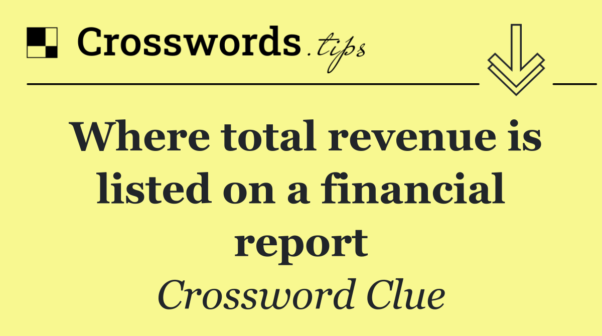 Where total revenue is listed on a financial report