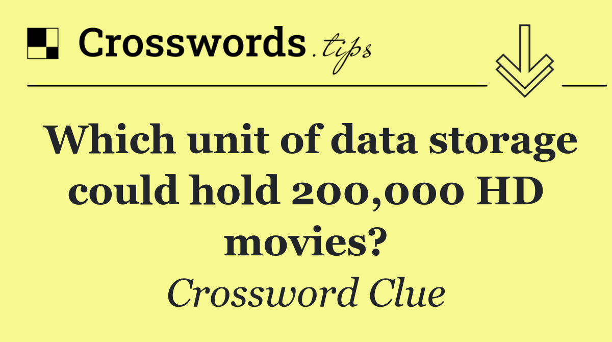 Which unit of data storage could hold 200,000 HD movies?