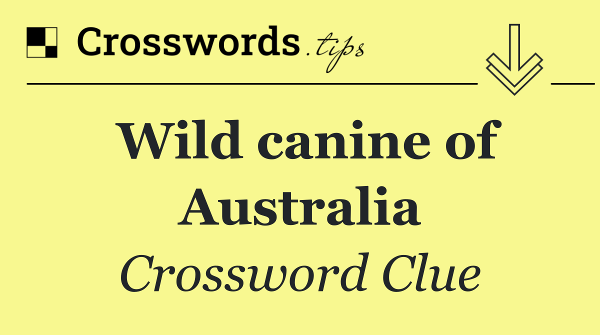 Wild canine of Australia
