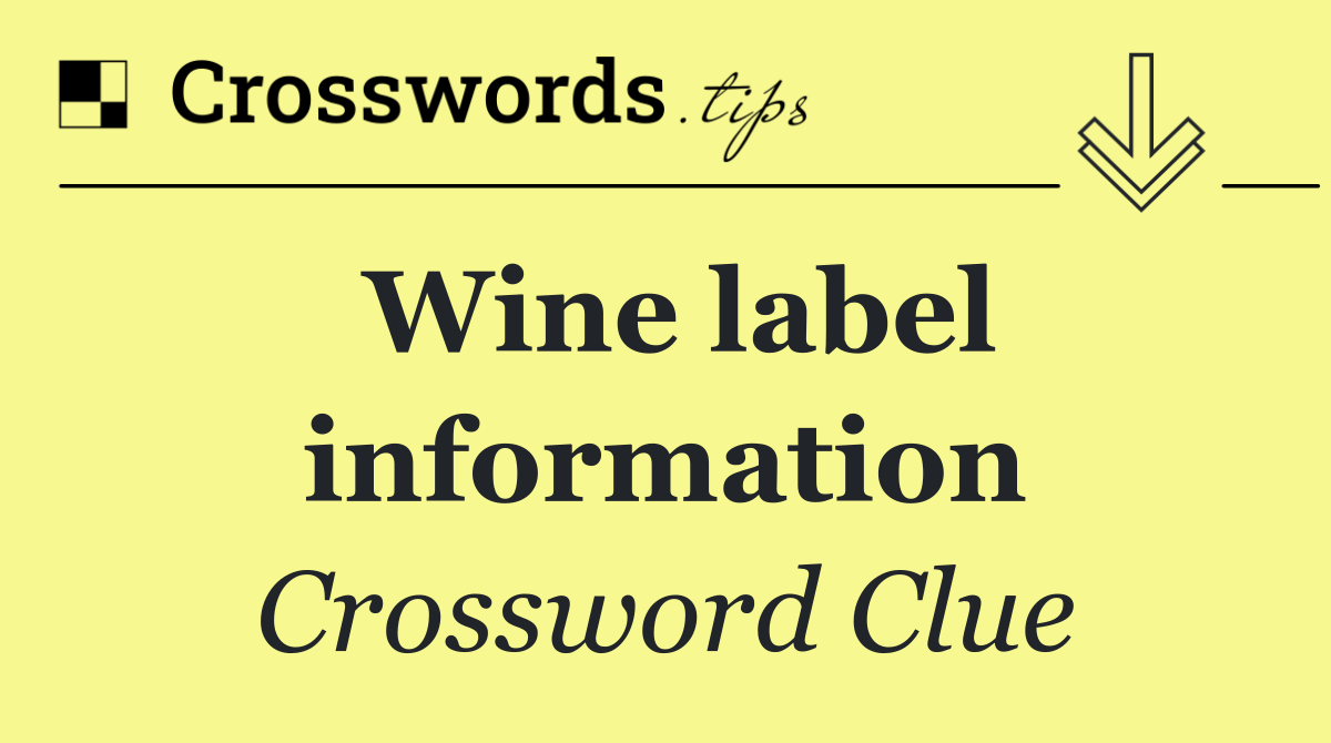 Wine label information