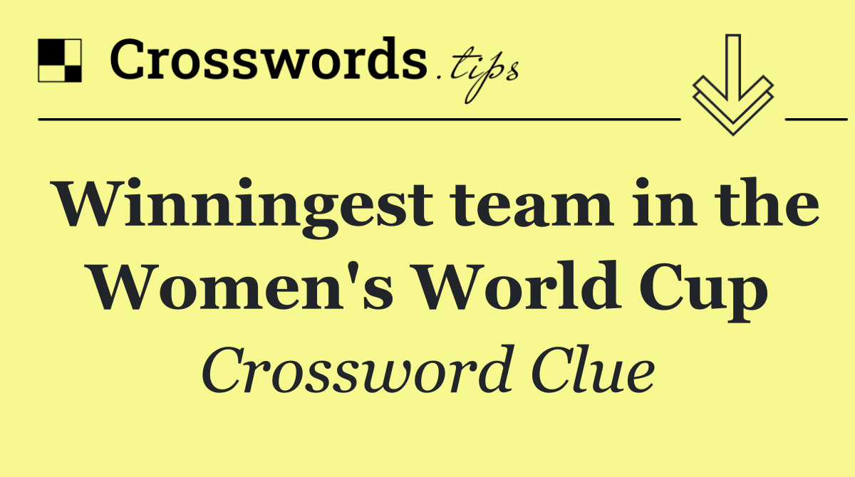 Winningest team in the Women's World Cup