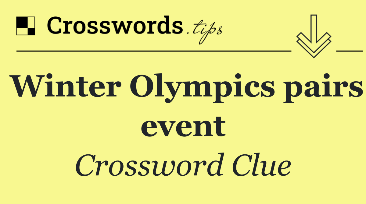 Winter Olympics pairs event