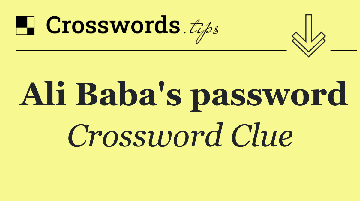 Ali Baba's password