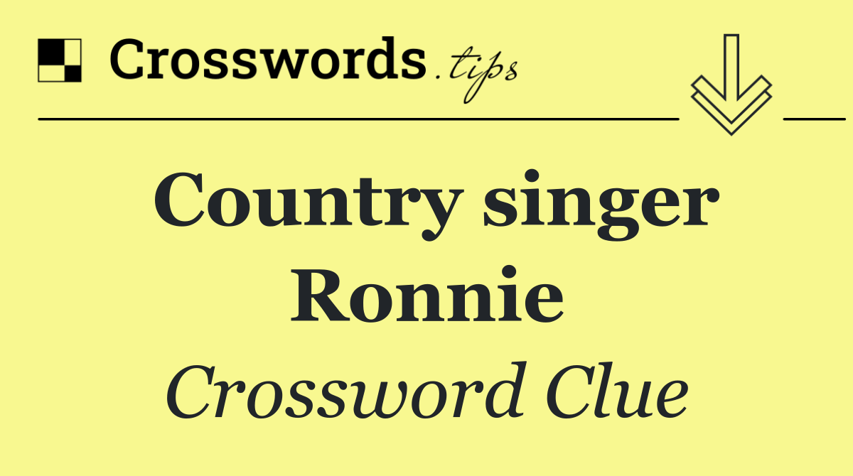 Country singer Ronnie