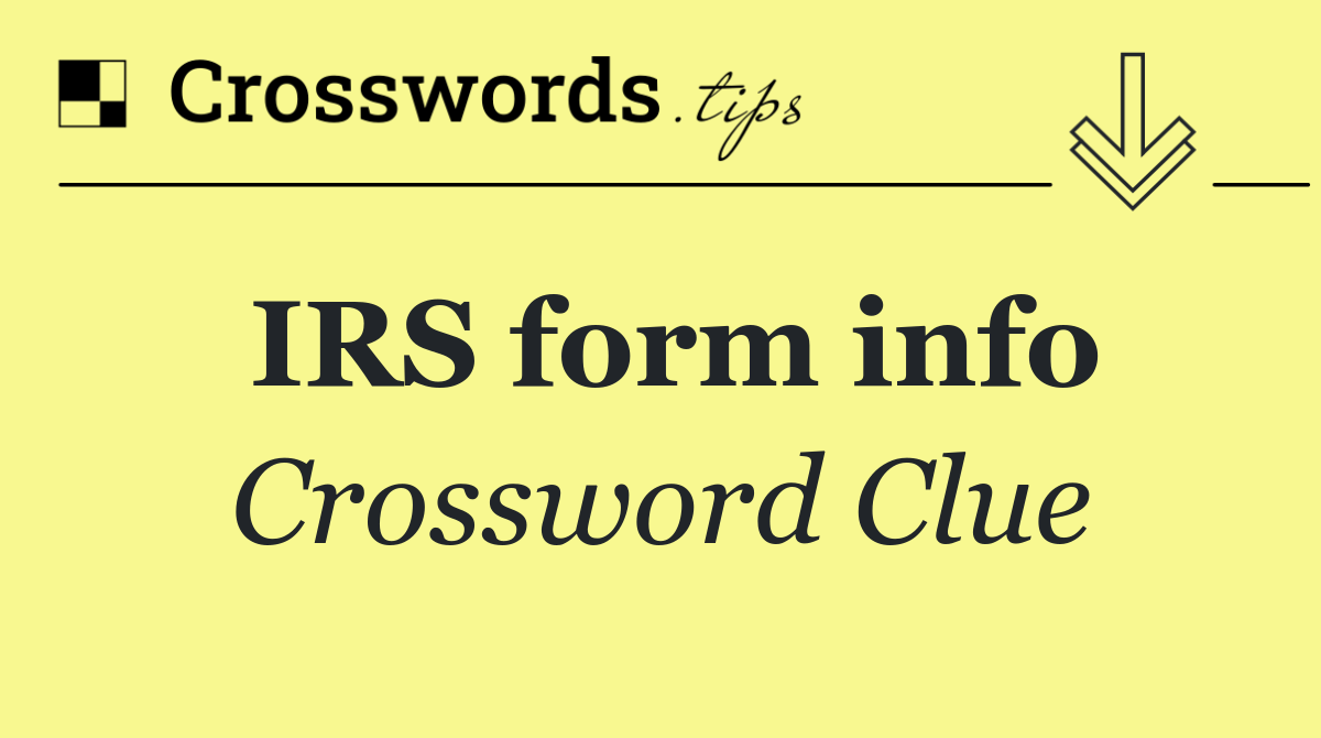 IRS form info