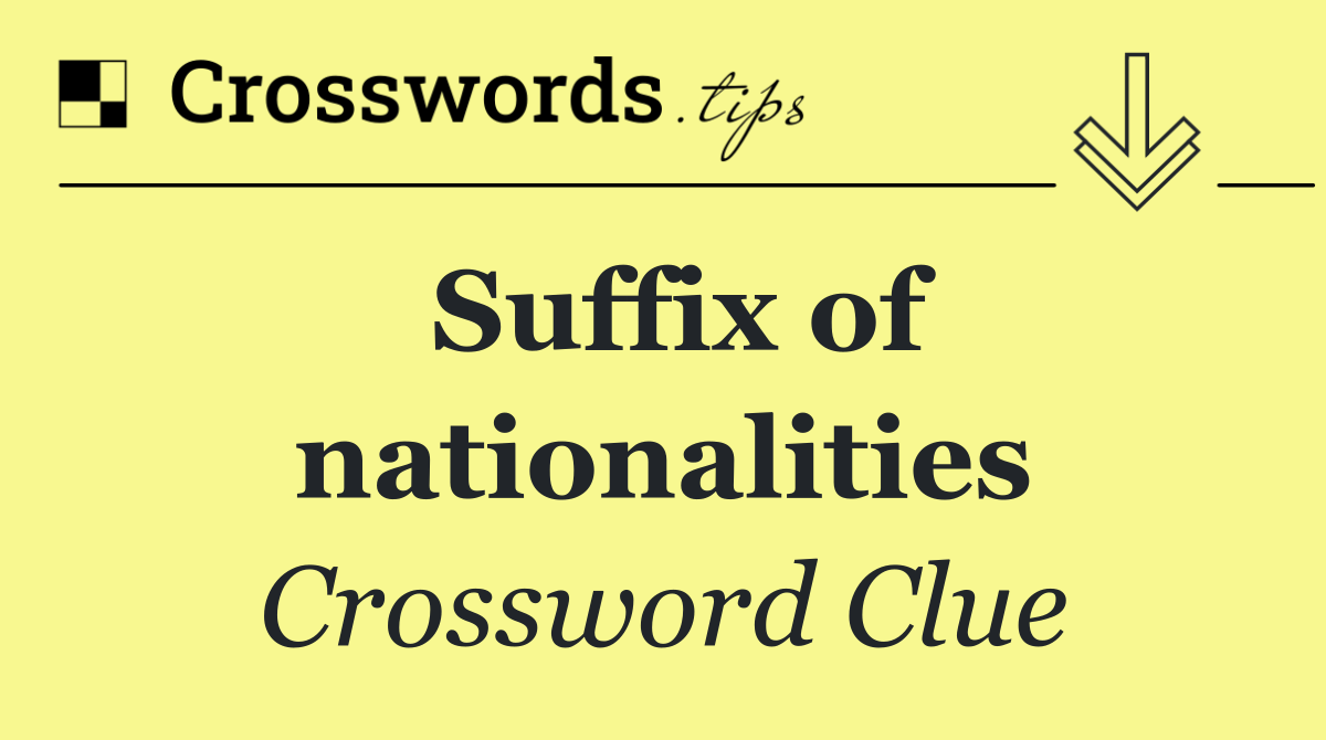 Suffix of nationalities