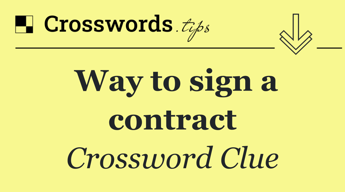 Way to sign a contract