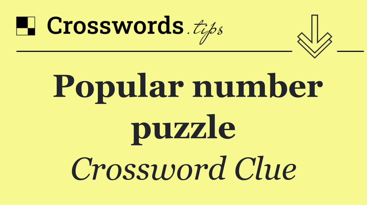 Popular number puzzle