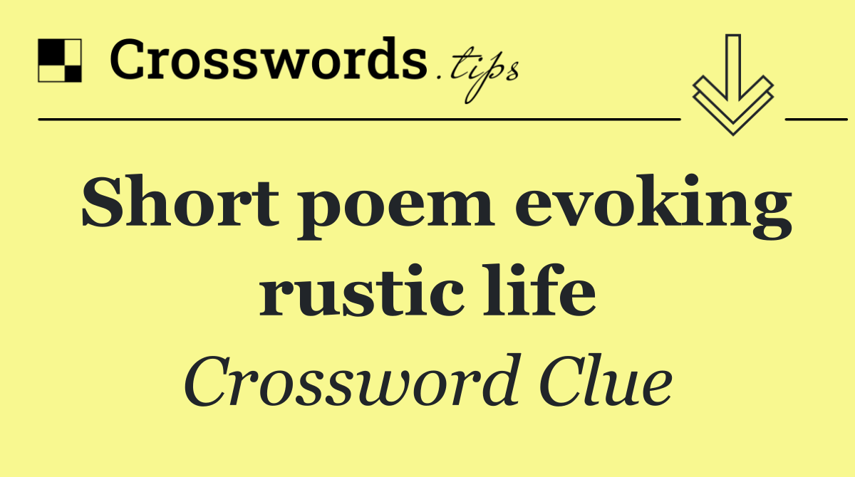 Short poem evoking rustic life