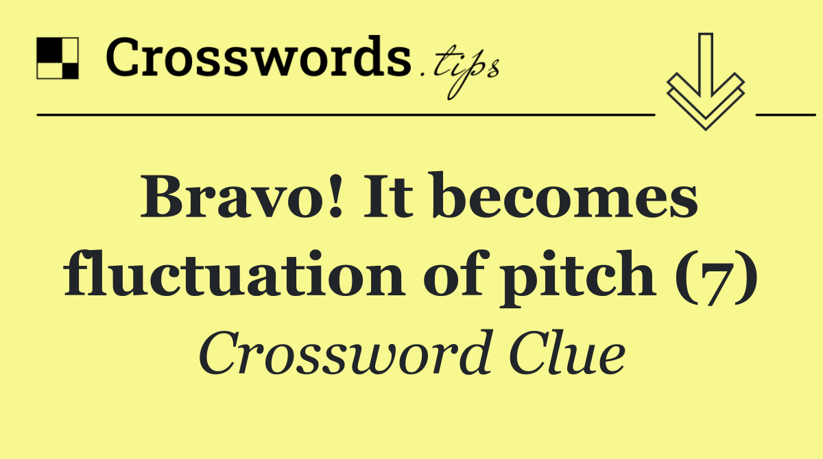 Bravo! It becomes fluctuation of pitch (7)