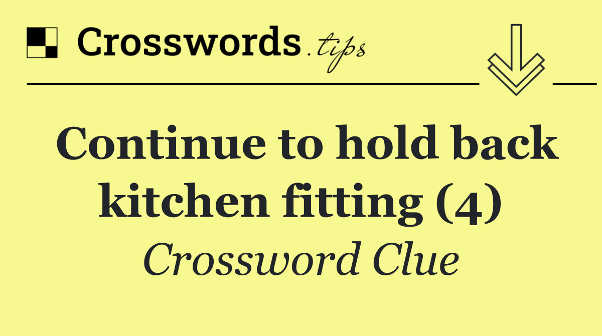 Continue to hold back kitchen fitting (4)