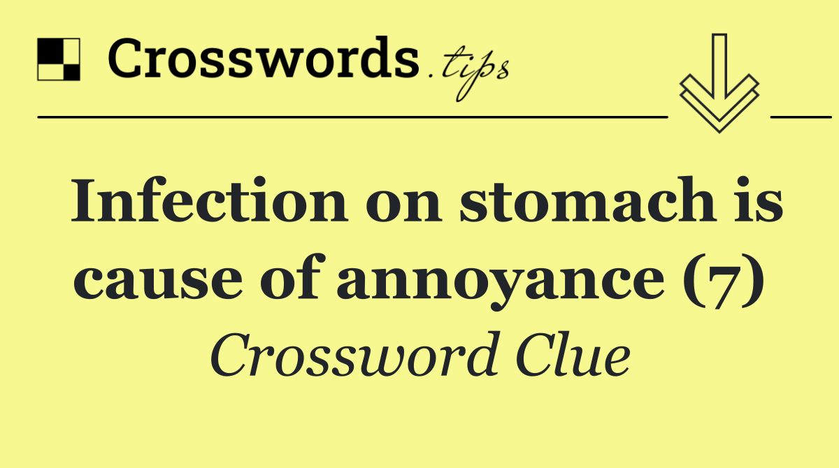 Infection on stomach is cause of annoyance (7)