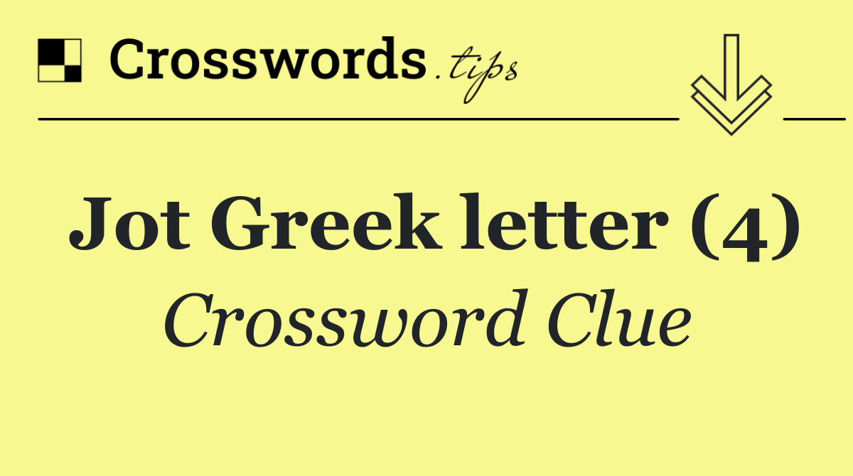Jot Greek letter (4)