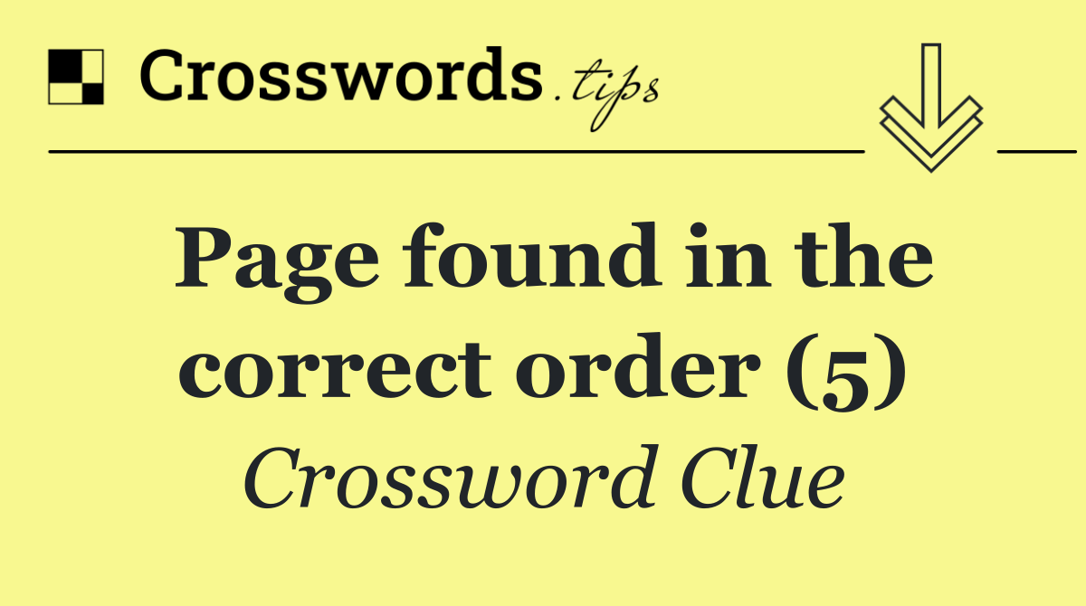 Page found in the correct order (5)