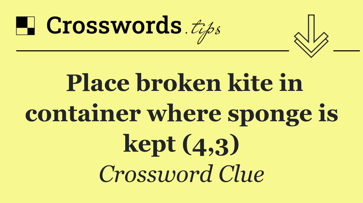 Place broken kite in container where sponge is kept (4,3)